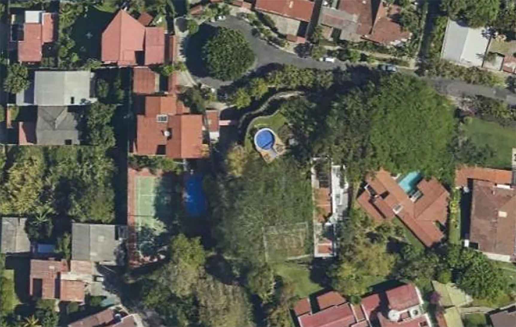 Vista aérea de la zona en la que el Registro de la Propiedad Raíz e Hipotecas ubica la propiedad del ex asesor Javier Argueta.